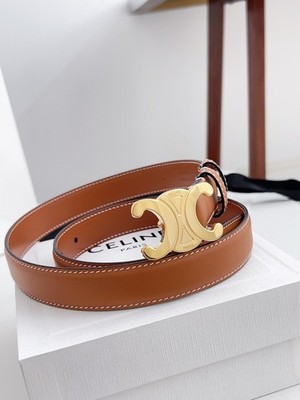 Celine Women's Brown Leather Belt Size 90,W 2.5cm