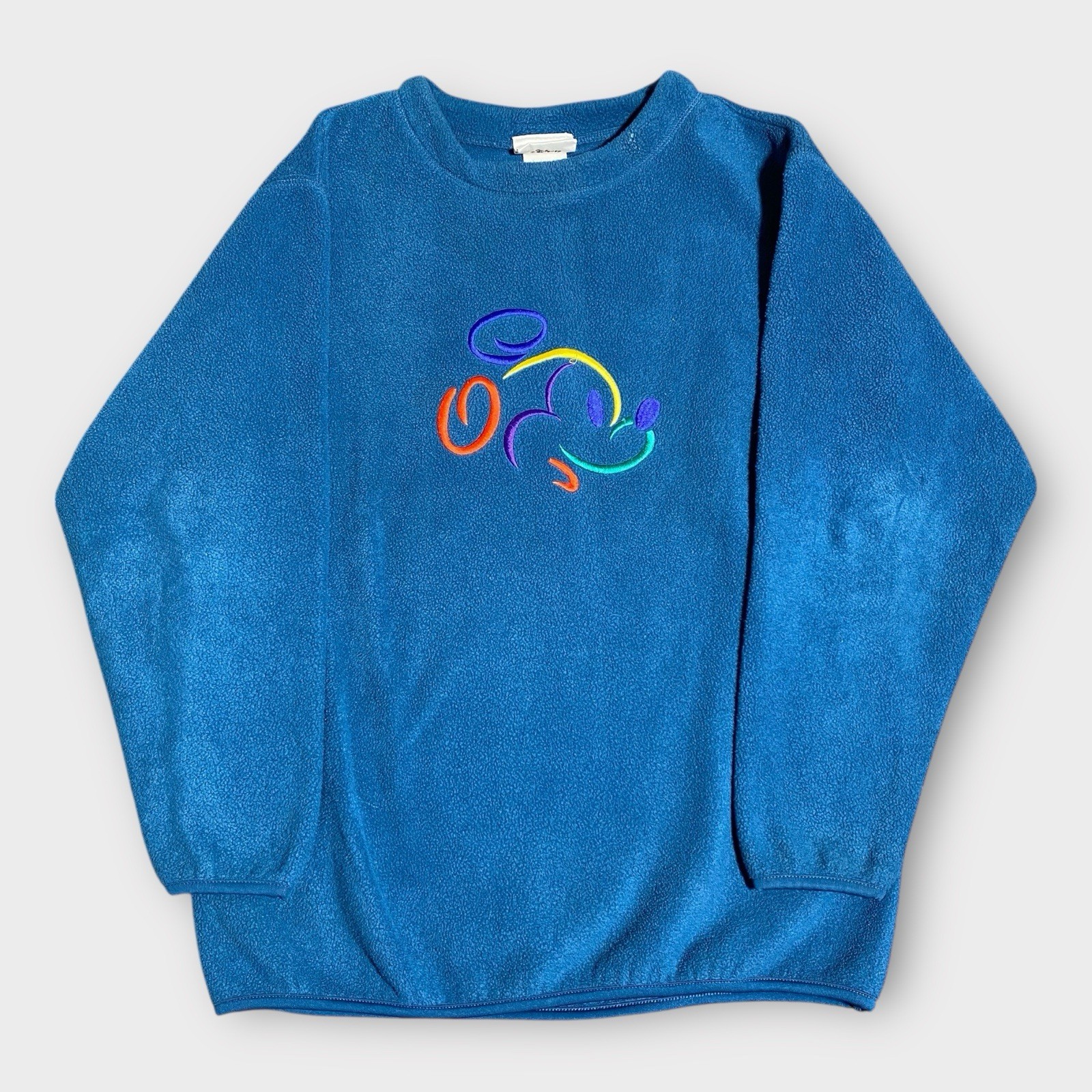 Vintage Disney Sweatshirt Womens Small Blue Mickey Mouse Embroidered Logo 90s S