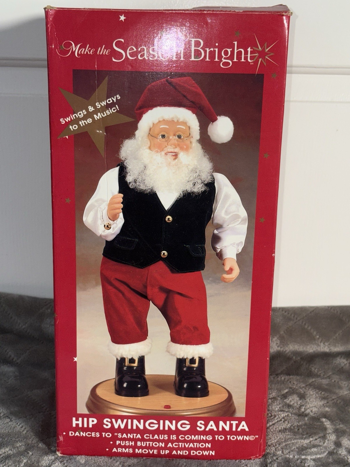 Gemmy North Pole 12” Hip Swinging Santa Dance to "Santa Claus is Coming to Town”