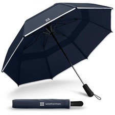 Premium Collapsible Travel Umbrella - Windproof, Compact, Easy Auto Open - Re...