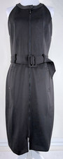 Calvin Klein Women's Sleeveless Fit Flare Belted A-Line Midi Black Dress Size 8