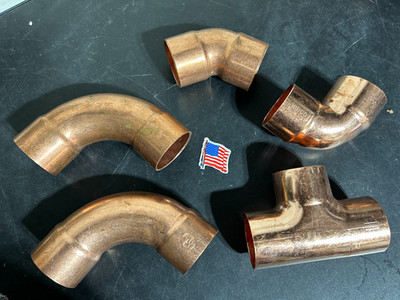 5 -  2'' NIBCO EPC COPPER PRESSURE SWEAT FITTINGS  MADE IN USA 