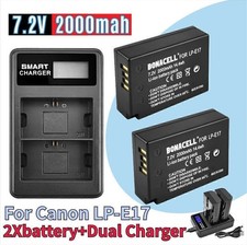 LCD DUAL charger 2 PACK Battery For Canon LP-E17 Battery for EOS 77D M3 M5 800D