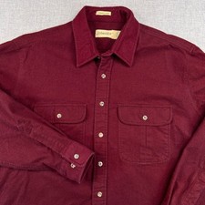 VTG 90s St Johns Bay Chamois Cloth Shirt Men XL Burgundy Workwear Rugged Cottage