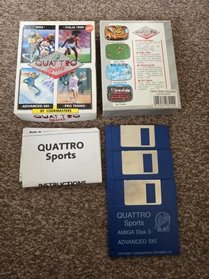 Quattro Sports Code Masters ~ Amiga Spiel alle getestet & funktionsfähig - Originalverpackt siehe Bilder 