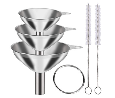 3PCS Stainless Steel Funnel Set Mini Kitchen Bottle Filling Funnels Tool
