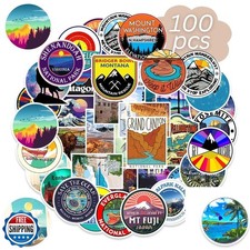 100pcs Assorted Stickers Travel Map Laptop Stickers Travel Case Vinyl Waterp