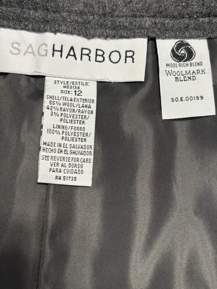 Sag Harbor 灰色羊毛混纺全衬里正装裤 12 码 — 第 2/4 张图片