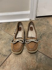 Women’s Sperry Top-Sider Leather Cheetah Print Boat Shoes Size 8 GUC!