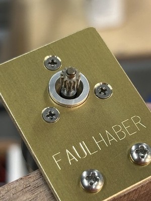 FOR FAULHABER MOTOR - FLANGE MOUNTING BRACKET -BRASS WITH STAINLESS STEEL SCREWS