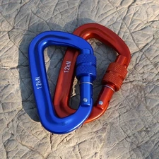 2PACKS 12KN Aluminum Locking Climbing Carabiner Clips Tree Spring Snap Hooks