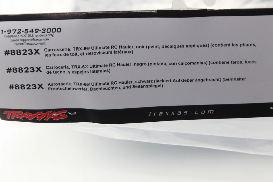 Traxxas TRX 8823 X Ultimate RC Hauler Body Painted Black New Sealed - Image 3 of 3