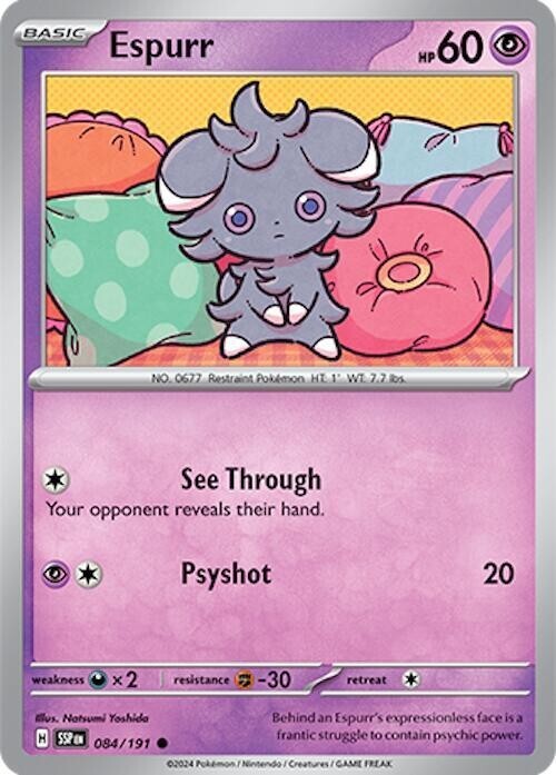 Pokemon Espurr 084/191 Regular Common Surging Sparks Psychic NM MLC
