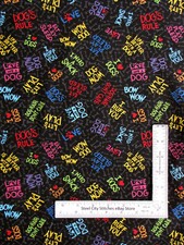 Dog Animal Fabric Dogs Rule Words Phrases Cotton Timeless Treasures C1138 Yard