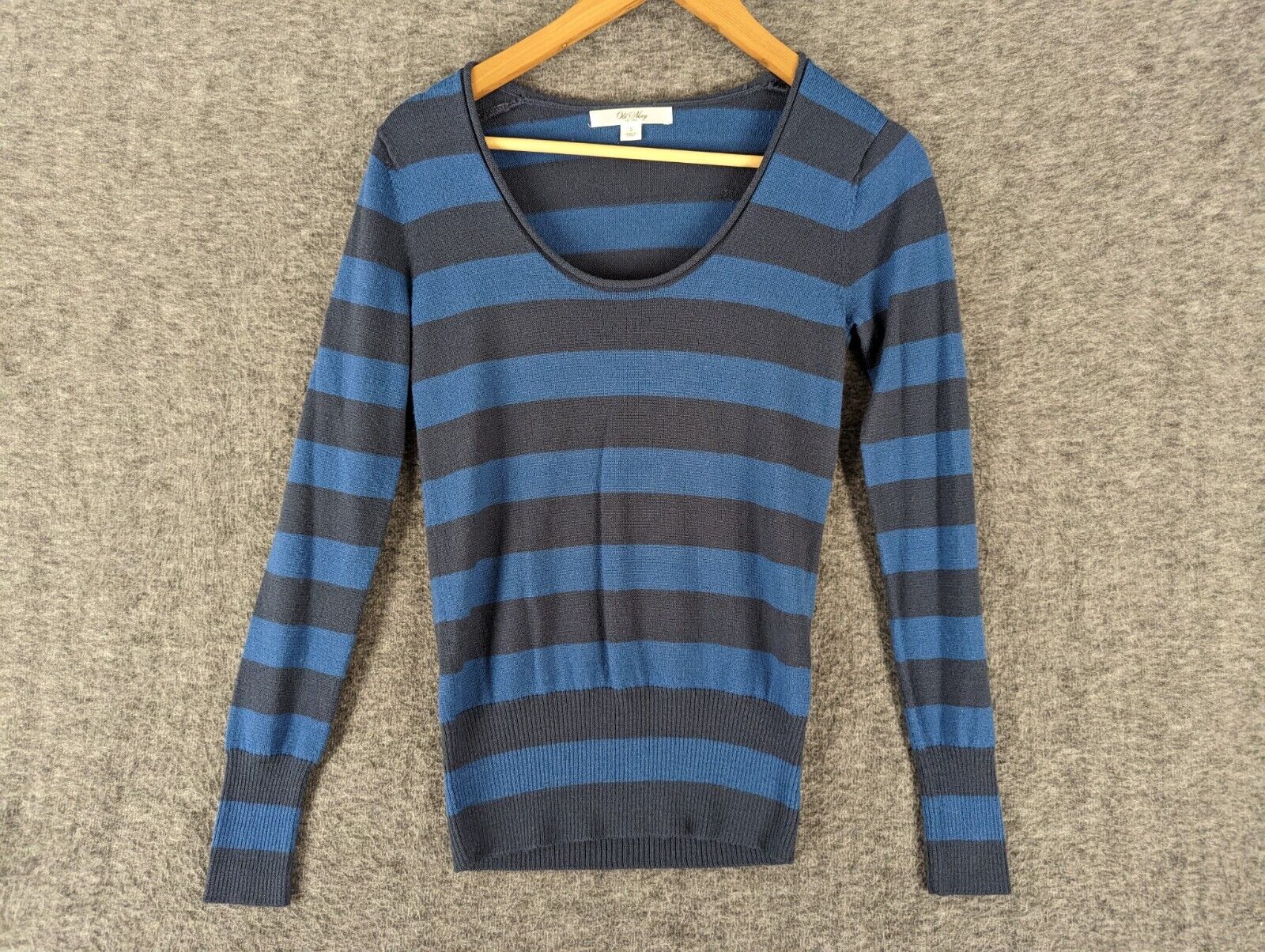 Old Navy Womens Shirt Small Blue Long Sleeve Stri… - image 1