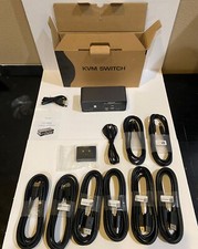 Terived Displayport KVM Switch, 2 port Triple Monitor USB 3.0, 4K 60Hz w/Cables