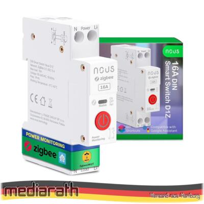 Nous D1Z Zigbee DIN Smart Switch 16A Verbrauchsmessung 1 Kanal ZHA ZIGBEE2MQTT