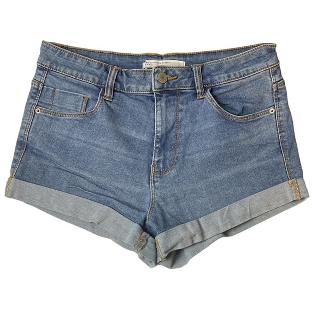 ZARA Trafaluc Denim Makers Shorts Women Size Stretch Jean Cuffed Bottoms