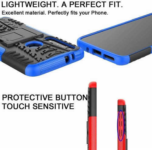 For Motorola One Macro, XT2016 Armour Shockproof Phone Case Cover + Screen Glass - Picture 7 of 17