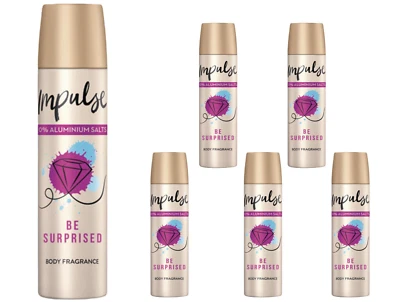 Impulse Ladies Deodorant Body Spray Be Surprised 75ml x 6