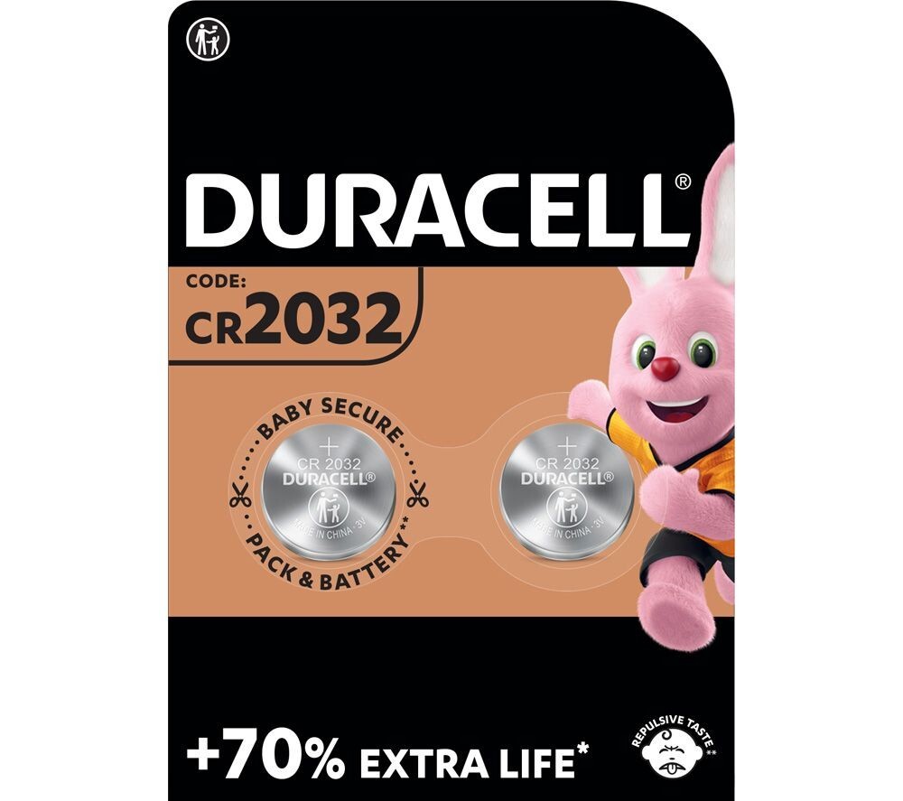 2 Batterie CR2032 Duracell Due Pile a Bottone 3,0 V Litio Lithium Batte