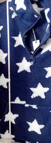 Next Star Patterned Fleece Size Small Navy Blue And White Fleece Girls Womens - Picture 11 of 12