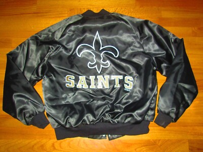 NEW ORLEANS SAINTS Vtg 1992 1990s Locker Line Jacket coat jersey MADE IN USA M/L