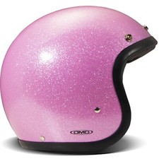 Jethelm Moto DMD Glitter Fucsia Retro Moto Casco - Leggero,Sicuro,Vintage