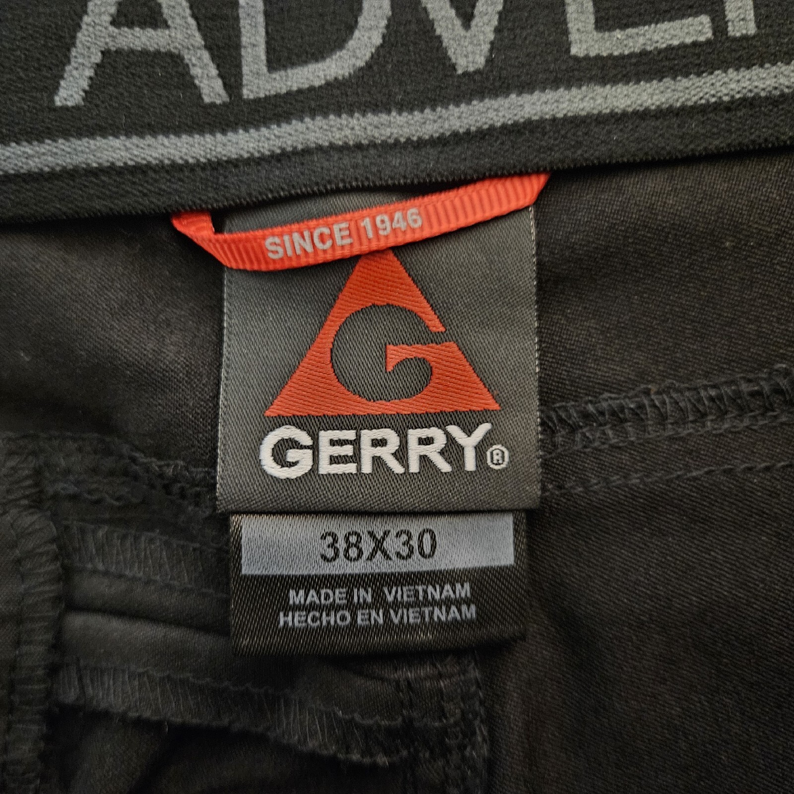 Gerry Pants Mens 38x30 Black Nylon Outdoor Hiking Pants Zip Side Pocket