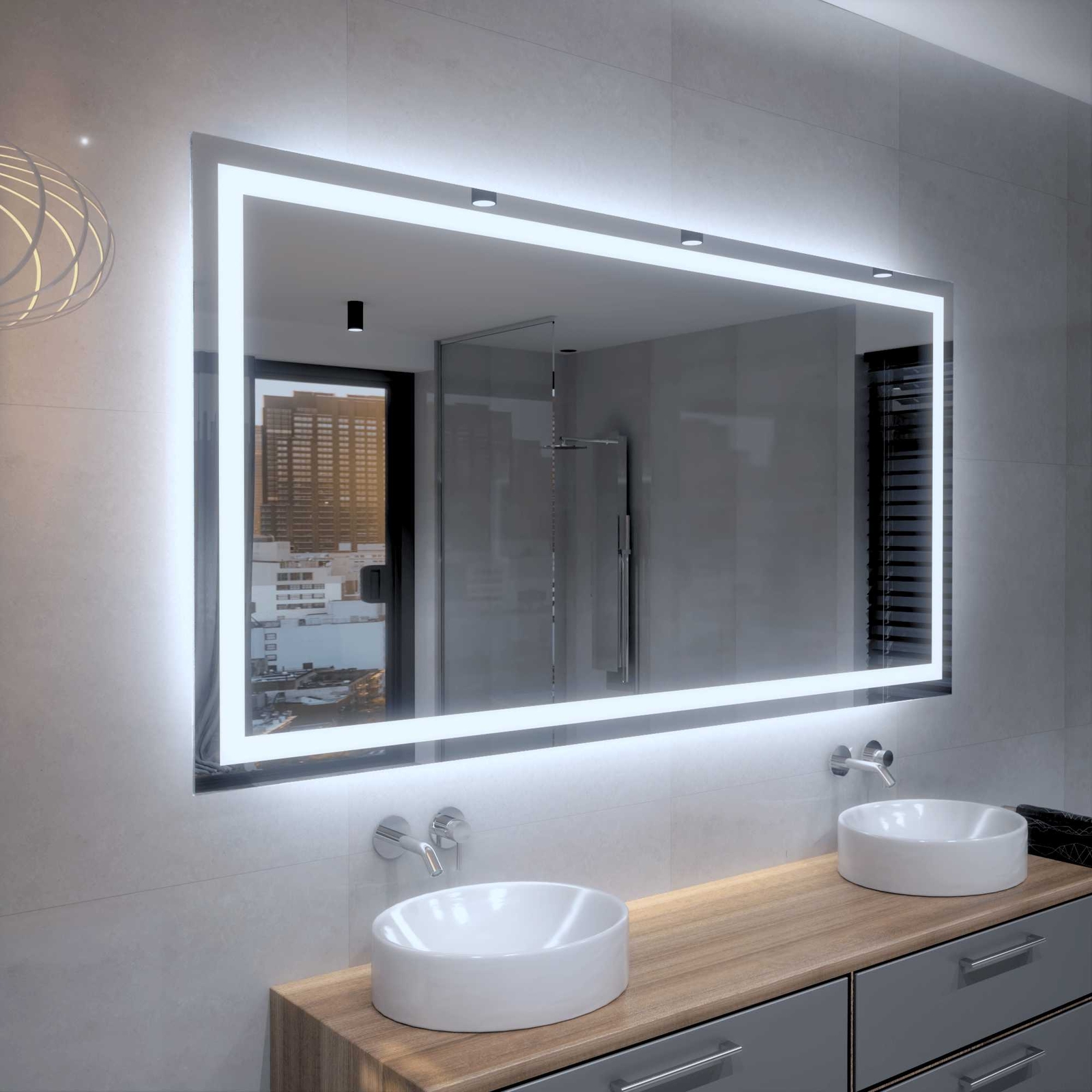 Atlanta ILUMINADO LED Espejo Del Baño a medida tamaño variantes - a medida