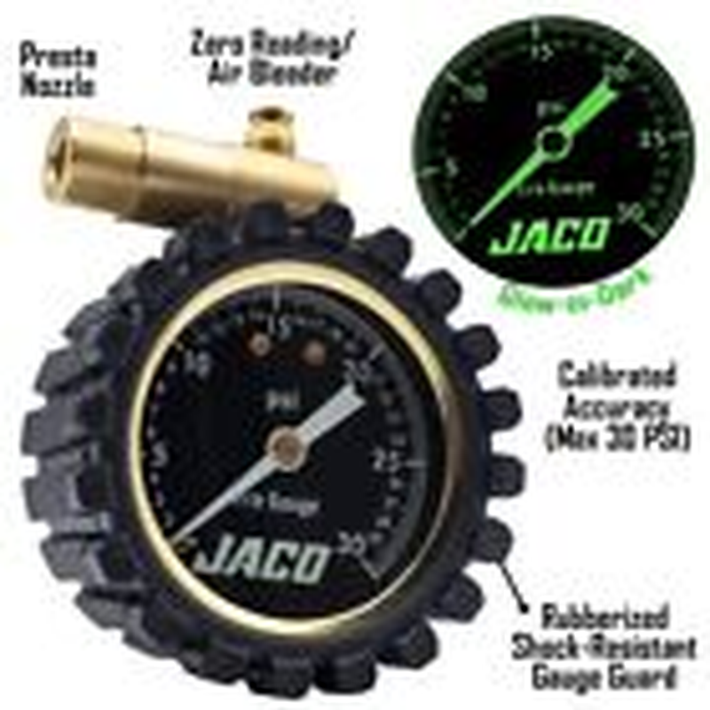 JACO FTX30 Low Pressure Presta Tire Gauge for Bikes (Max 30 PSI