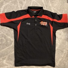 Vintage - Embroidered Bowling Golf Polo - Black - TEDDY - Men's Size Medium