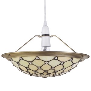 Easy Fit Ceiling Light Lamp Glass Tiffany Style Uplighter Shade