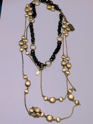 Francesca Visconti Gold Tone And Seperate Black Necklace Set For QVC!