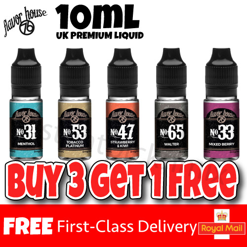Flavour House 76 10ml E liquid Vape Juice Flavour nicotine Shot 3 6mg 12mg  18mg