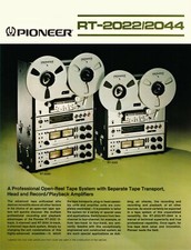 High-res scans of the brochure for Pioneer SPEC RT-2044/2022 reel-to-reel decks