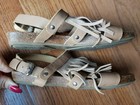 Adam Tucker By Me Too Size 6 Womens Tan Fringe Flat Suede Slingback Sandal Shoes — photo 5