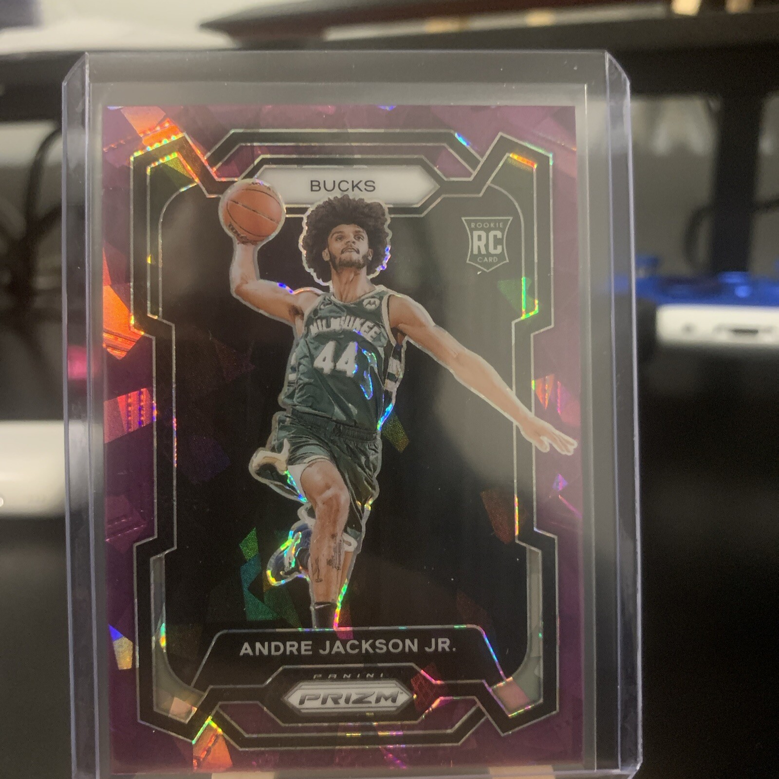 2023-24 Panini Prizm Andre Jackson Jr. RC #131 Purple Ice Prizm /149 Bucks