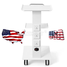 Dental Medical Tools Cart Instrument Trolley Built-in Socket Cart Three layers