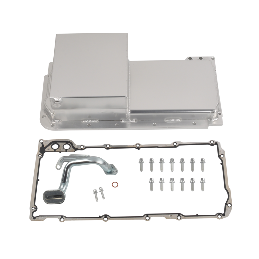 Front Sump Car Engine Oil Pan Kit for GM LS1 LS2 LS3 LS6 Engines 7-QT Silver