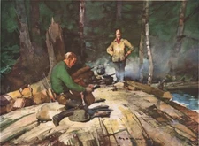 Roy Martell Mason - GREAT DAY - Trout Fly Fishing Print 17x22" Exc