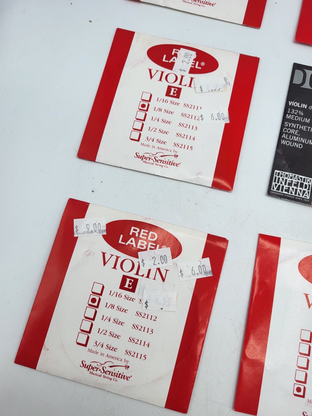 Mixed Assortment of Violin Strings Single Packs Thomastik-Infeld/Red Label Lot