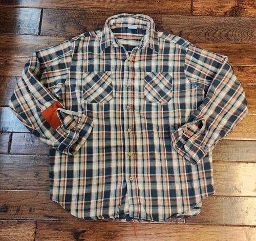 Big Mac JC Penney XL tall  Plaid Flannel Vtg Shirt cotton patched Rockabilly - Picture 1 of 11