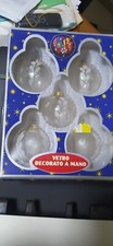 Palle Sfere Natale vetro decorate a mano pz 5. Nuove. 