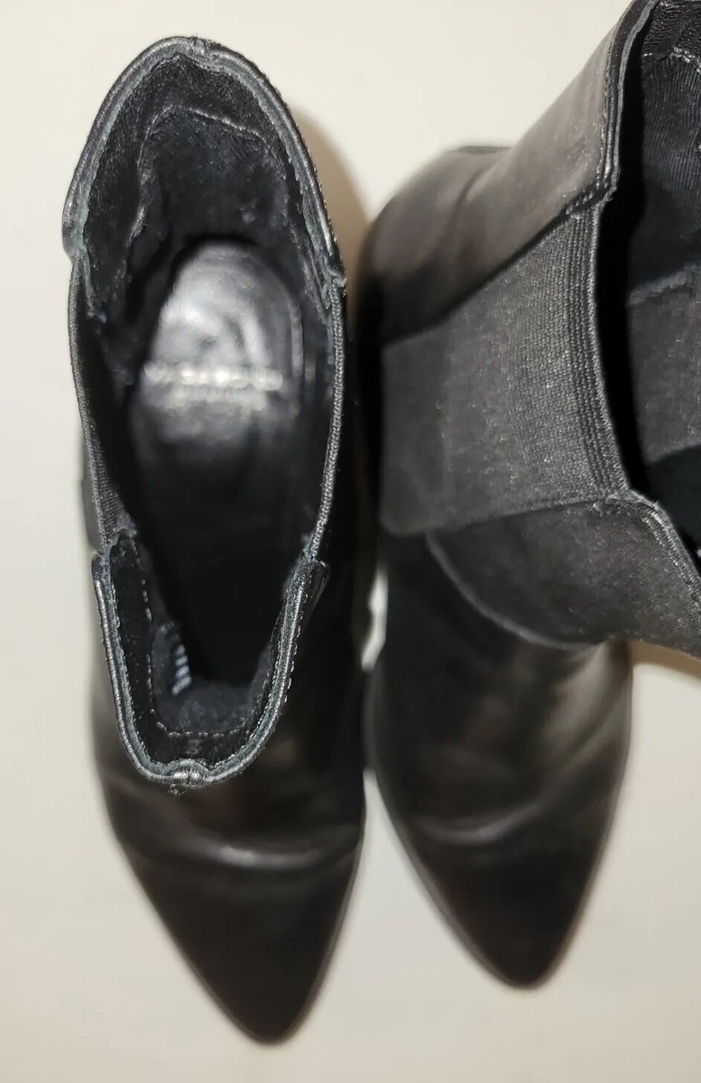 37 Vagabond Black Leather Slip-on Pointed Ankle Boots | eBay