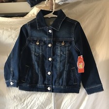 Girl  s Jean Jacket Denim Button Medium Wash Pockets Stretch Size 4T