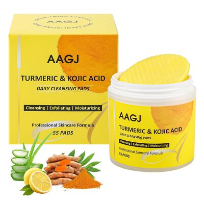Turmeric Facial Exfoliating Peel Cleansing 55 Pads Top Seller USA
