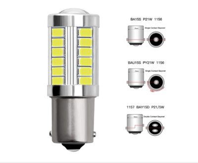 Sidaqi 1156 P21W LED Tail Light Red 12-30V 21W 42SMD 3030 Chips Ba15s P21W LED Brake Light Brake Light Reversing Light Position Fog Lamp Rear Light Pack of 2