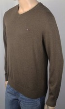 Tommy Hilfiger Brown V-Neck Soft Cotton Sweater NWT