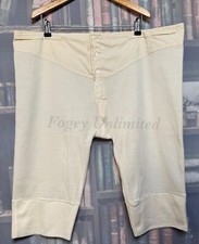 Vintage Button Front Yoke Front Trunks Drawers Underwear with Brace tapes Re...